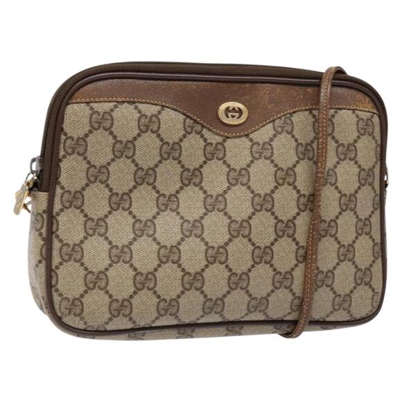 GUCCI GG Supreme Web Sherry Line Shoulder Bag Pvc Beige 97 02 068 - Picture 1 of 16
